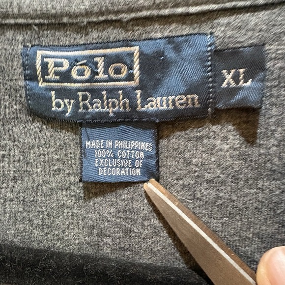 Polo Ralph Lauren Gray Quarter Zip Pullover Sweatshirt Size XL Green Pony - Picture 3 of 8